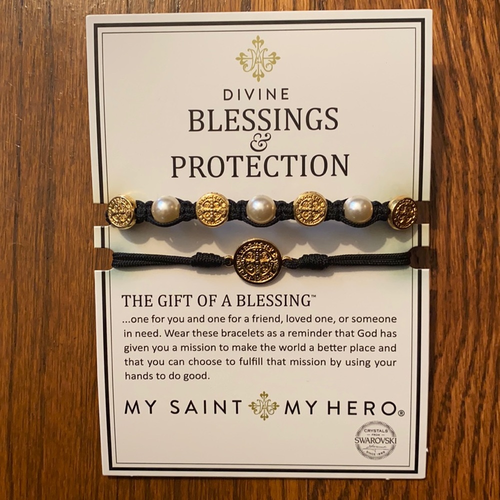 NWT My Saint My Hero Pearl Bracelet Set